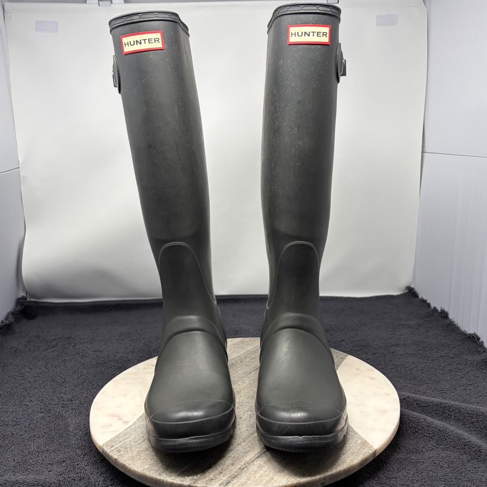 Hunter Original Tall Rain Womens Boots Matte Waterproof US 8 EU 39 Black Outdoor
